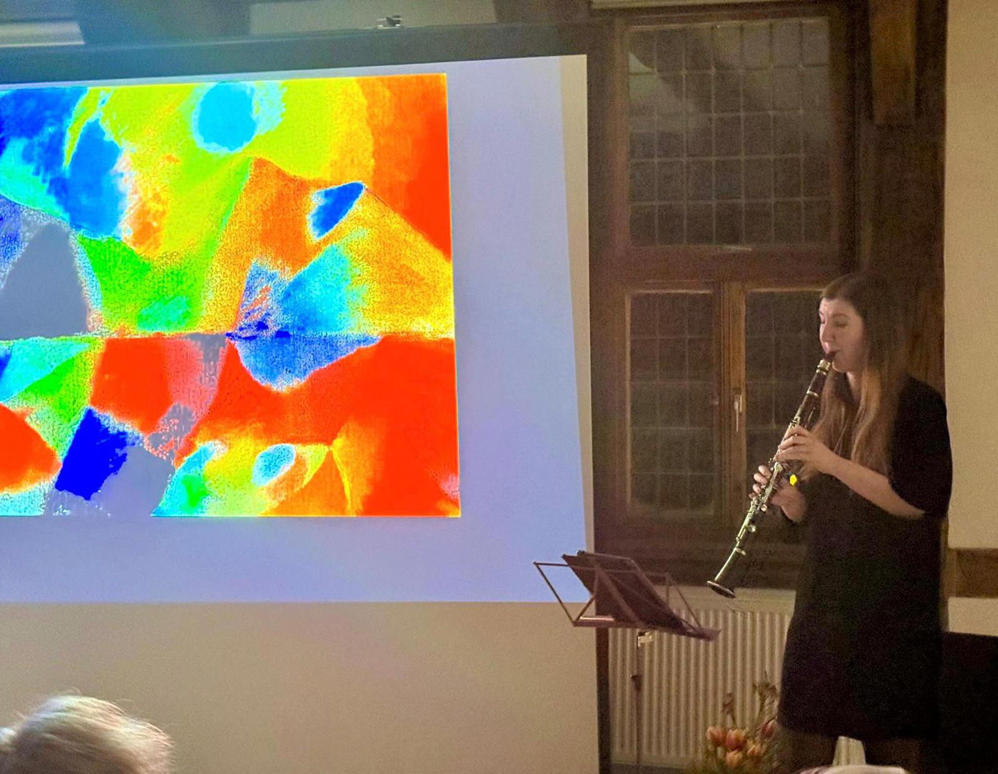 Klarinettistin Samantha Wright beim Vördrag op platt August Macke